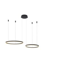 Lampa wisząca HALO PENDANT 80+60 CCT BK + REMOTE CONTROL czarna Azzardo AZ4978