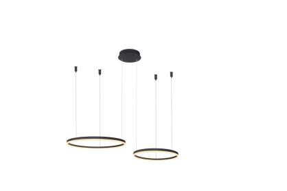 Lampa wisząca HALO PENDANT 80+60 CCT BK + REMOTE CONTROL czarna Azzardo AZ4978