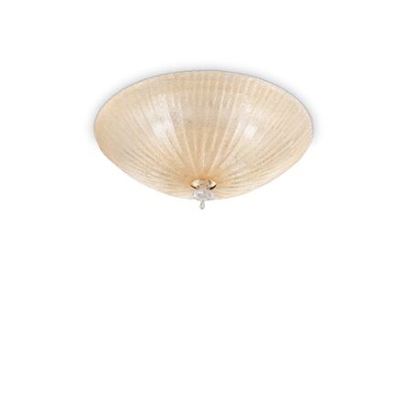 Plafon Shell PL4 140186 KLASYCZNY IP20 E27 Ideal Lux OPRAWA W STYLU KLASYCZNYM bursztynowa oprawa ze szkła