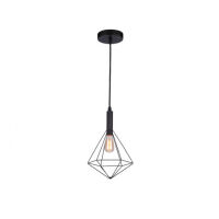 Lampa wisząca DIAMOND 1 BLACK Azzardo AZ2139 lampa jest  wykonana z metalu w kolorze czarnym cięty drut w kształcie diamentu