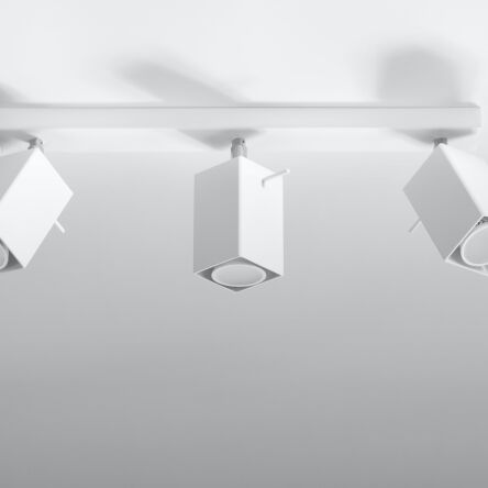 Regulowana Lampa sufitowa listwa MERIDA 3 biała SL.0097 SOLLUX LIGHTING nowoczesny klosze prostokątne