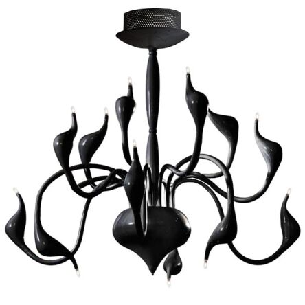 Lampa wisząca Snake czarna AZzardo AZ1017 MD 6230-12 BK kształtem przypomina węże ma kolor czarny