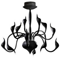 Lampa wisząca Snake czarna AZzardo AZ1017 MD 6230-12 BK kształtem przypomina węże ma kolor czarny