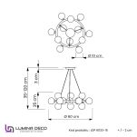 Lampa wisząca MARSIADA LDP 6033-15 (BK+GD) Lumina Deco Nowoczesna czarno-złota - 3
