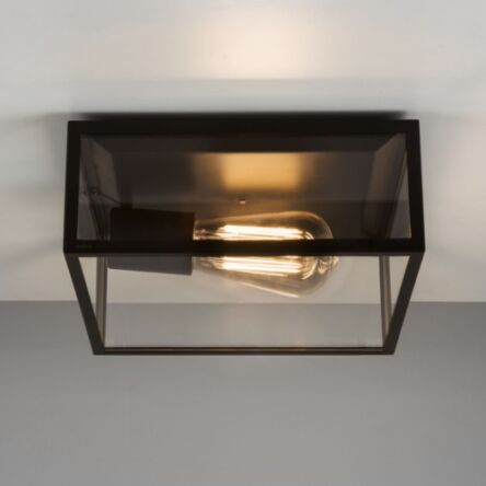 Lampa sufitowa zewnętrzna Bronte- Astro 7388 1353001 czarna oprawa metalowa szkło przezroczyste IP23