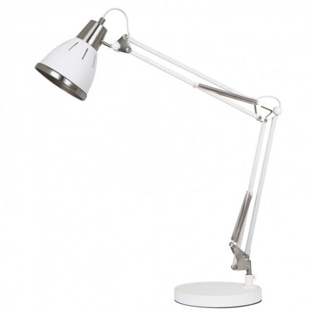Lampa stołowa JESSO MT-HN2145A WH Italux BIURKOWA BIAŁY PIASKOWANY / NIKIEL SATYNOWY NOWOCZESNA / RETRO/ INDUSTRIAL 