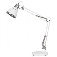 Lampa stołowa JESSO MT-HN2145A WH Italux BIURKOWA BIAŁY PIASKOWANY / NIKIEL SATYNOWY NOWOCZESNA / RETRO/ INDUSTRIAL 