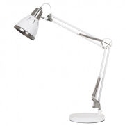 Lampa stołowa JESSO MT-HN2145A WH Italux BIURKOWA BIAŁY PIASKOWANY / NIKIEL SATYNOWY NOWOCZESNA / RETRO/ INDUSTRIAL 