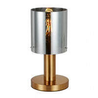 Lampa stołowa SARDO TB-5581-1-BRO+SG Italux Mosiężna podstawa dymiony klosz