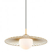 Lampa wisząca SALLY MDM-4003/1 GD Italux ORYGINALNA CZARNA DRUCIANA OPRAWA Z BIAŁYM KLOSZEM 