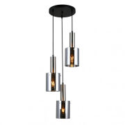 Lampa wisząca SARDO PND-5581-3A-SC+SG Italux Dymione klosze + satynowy nikiel