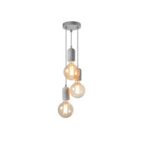 Lampa wisząca VOLTA 3 AZzardo AZ2385 wykonana z betonu o szarym wykończeniu podsufitka na kole 　