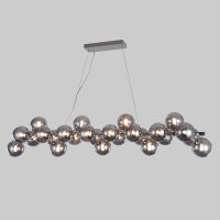 LAMPA WISZĄCA CABELLA PND-5252-A-25-CH+SMK ITALUX  MOLEKULARNA NIETUZINKOWA DYMIONE SZKLANE BAŃKI G9
