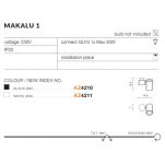 Reflektor sufitowy MAKALU 1 AZ4210 Azzardo czarny ruchomy GU10 - 2