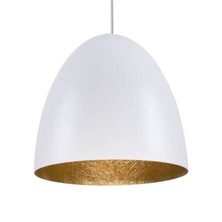 Lampa wisząca EGG M 9021 Nowodvorski Elegancka półokrągła lampa biało-złota