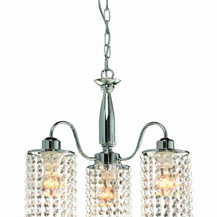 LAMPA WISZĄCA  Bright Star 3 TRANSPARENTNY / SREBRNY light prestige METAL / CHROM / KRYSZTAŁ / E27 / 60W