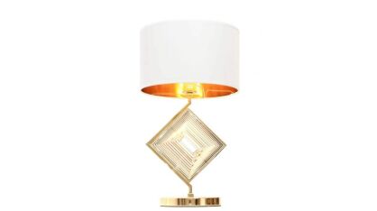 GLAMOUR LAMPA NOCNA BIAŁO-ZŁOTA BENARDI LDT 5529 (WT+GD) LUMINA DECO