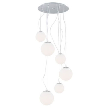 Lampa wisząca OPTICA 2530 Argon Nowoczesna 6 białych kul ze szkła