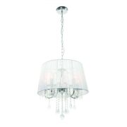 Lampa wisząca Mona 3 LP-5005/3P srebrna Light prestige nowoczesna abażur z tasiemki