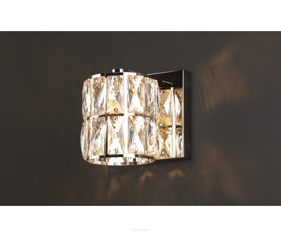 Lampa ścienna Kinkiet Diamante I W0205 Maxlight okrągły pałacowy kryształ 