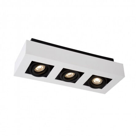 Lampa sufitowa CASEMIRO IT8001S3-WH/BK Italux POTRÓJNA NATYNKOWA BIAŁO / CZARNA  WYKONANA Z METALU I ALUMINIUM GU10