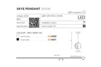 Lampa wisząca SKYE PENDANT AZ4522 AZZARDO BIAŁA KULA LED 12W - 5