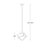LAMPA WISZĄCA LAMPA WEWNĘTRZNA ROCK PENDANT P0488-01B-U8AC ZUMA LINE E27 METAL / SZKŁO  ZŁOTY  - 4