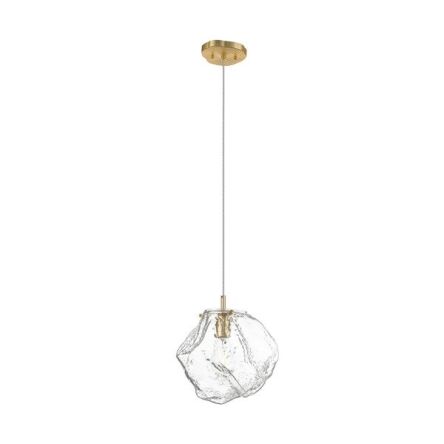 LAMPA WISZĄCA LAMPA WEWNĘTRZNA ROCK PENDANT P0488-01B-U8AC ZUMA LINE E27 METAL / SZKŁO  ZŁOTY 