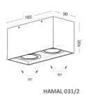 LAMPA SUFITOWA HAMAL 031/2 NATYNKOWA CZARNA WYKONANA Z ALUMINIUM 2 ŹRÓDŁA ŚWIATŁA GU10 - 4