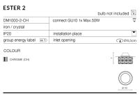 Lampa wpuszczana Ester 2 AZ2467 Azzardo kryształki złota - 3