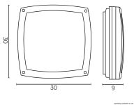 Kinkiet plafon zewnętrzny NEX 91022-BL Minimalistyczny kwadrat IP44 - 2
