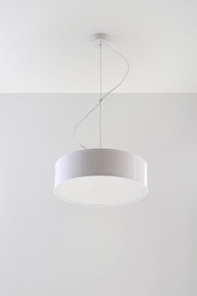 Elegancka Lampa Sufitowa Koło Wisząca ARENA 35  SL. 0117 klosz z tworzywa sztucznego w kolorze białym w kształcie walca