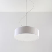 Elegancka Lampa Sufitowa Koło Wisząca ARENA 35  SL. 0117 klosz z tworzywa sztucznego w kolorze białym w kształcie walca
