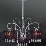 Lampa wisząca Span MDM1583/3  Italux  chrom czarny abażur styl pałacowy elegancki 