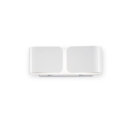 Kinkiet Clip AP2 MINI BIANCO Ideal Lux  049236 Metalowy korpus wykonany z cienkiej blachy ma kolor biały