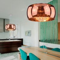 Lampa wisząca Buzz AZzardo 42609-5 AZ1646 lampa w kolorze miedzi z jej wnętrza wydobywają się krysztalki