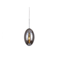 Lampa wisząca DIANA 1 AZzardo  AZ2150 szklany dymiony klosz w kształcie elipsy z metalową podsufitką