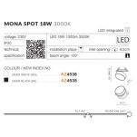 OPRAWA MONA SPOT 18W AZ4535 AZZARDO ŁAMANA WPUSZCZANA ᴓ 10 CM CZARNA - 2