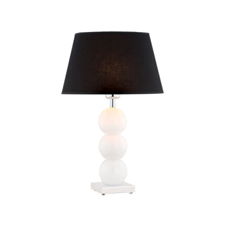Lampa stołowa FUDŻI 3624 Argon Szykowna biała podstawa i czarny klosz