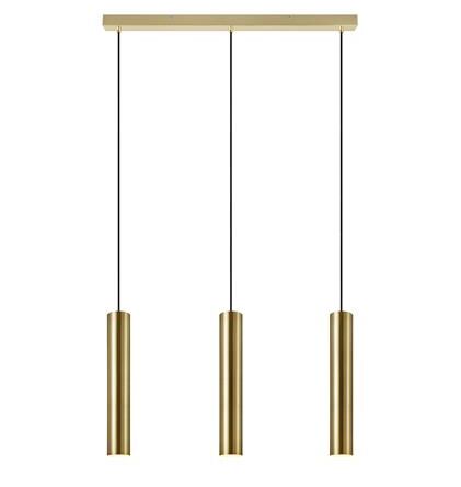 Lampa wisząca RUBEN 107883 Markslojd  ZŁOTE TUBY ZAWIESZONE NA PODSUFITCE W KSZTAŁCIE LISTWY