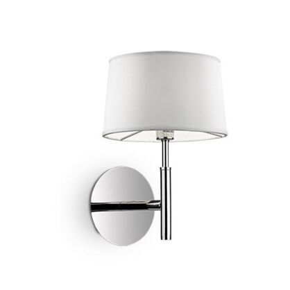 Kinkiet Hilton AP1 Ideal Lux 075471 Klosz z folii PVC pokrytej tkaniną i od dołu piaskowanym szkłem metalowa ramaw  kolorzec hromu