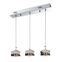 Lampa wisząca Cubric MD9216-3A Italux  nowoczesna lampa wykończenie w kolorze chromu klosze w kształcie kostek transparentno-mlecznych