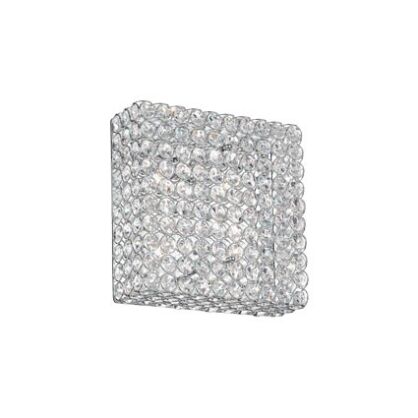 Plafon ADMIRAL PL4 Ideal Lux  080338   klosz w kształcie prostokąta z metalowych pierścieni wewnątrz których znajdują się kryształki