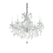 Lampa wisząca Żyrandol Napoleon SP8 chrom 167244  KRYSZTAŁOWY KLASYCZNYIP20 E27 metal Ideal Lux OPRAWA W STYLU KLASYCZNYM