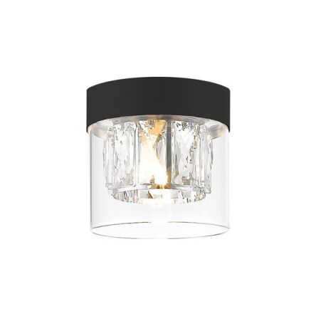 Plafon GEM Modne połączenie korpusu w kolorze czarnym szklanego klosza i kryształków STYLOWA ELEGANCKA ZUMALINE C0389-01A-P7AC