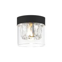 Plafon GEM Modne połączenie korpusu w kolorze czarnym szklanego klosza i kryształków STYLOWA ELEGANCKA ZUMALINE C0389-01A-P7AC