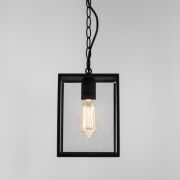 Lampa wisząca zewnętrzna Homefield Pendant- Astro 7207 1095010 przezroczysta szyba czarny metal na łańcuchu 
