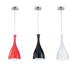 Lampa wisząca Olimpia SP1 BIANCO Ideal Lux  013244  posiada chromowaną metalową oprawę klosz wykonany z dmuchanego szkła w kolorze białym - 2