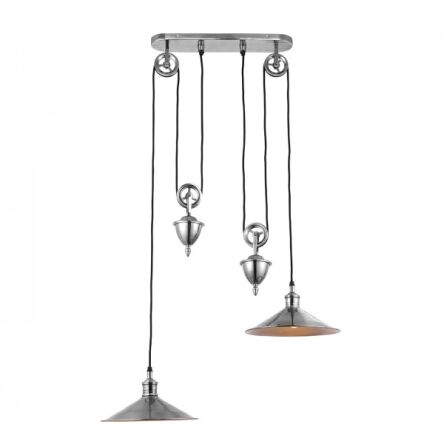 Lampa wisząca VICTORIA 2 źródła światła srebrna ENDON LIGHTING 69840 