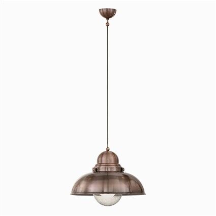 Lampa wisząca Sailor SP1 D43 miedź Ideal Lux 025315    posiada metalową oprawę wykończoną w kolorze miedzi klosz ze szkła styl industralny